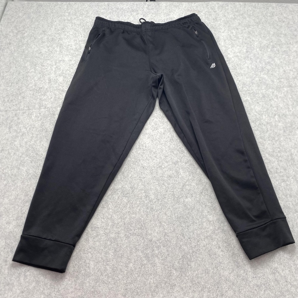 Eddie Bauer Motion Joggers Mens XL (36x27) Black Fleece Lined Pants Zip Pockets